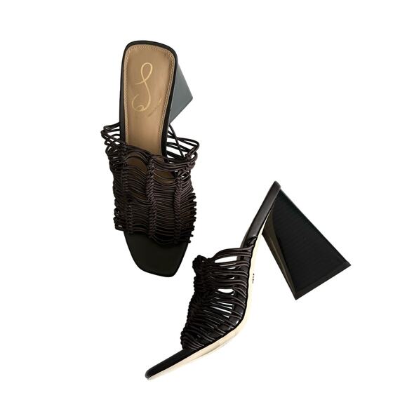 Sam Edelman Women's Laurette Dark Brown Strappy Block Heel Sandals Size 7.5 - Picture 1 of 7